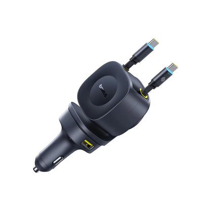 Baseus PrimeTrip VR2 Max Car Charger with USB-C Cable, 163W, 3A, 1 x USB-A - 1 x USB-C, Black P10162701313-00