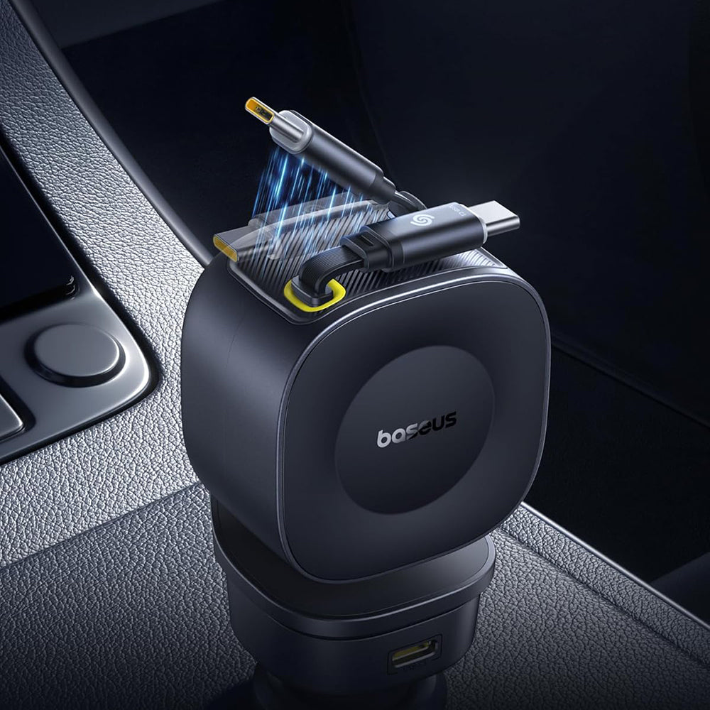 Baseus PrimeTrip VR2 Max Car Charger with USB-C Cable, 163W, 3A, 1 x USB-A - 1 x USB-C, Black P10162701313-00