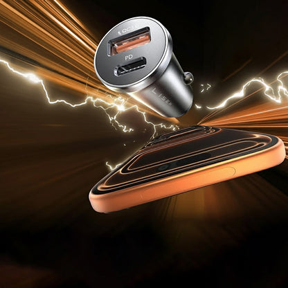 Autós töltő USB-C / Lightning kábellel Lisen, 48W, 3A, 1 x USB-A - 1 x USB-C, Fekete YL0223080035