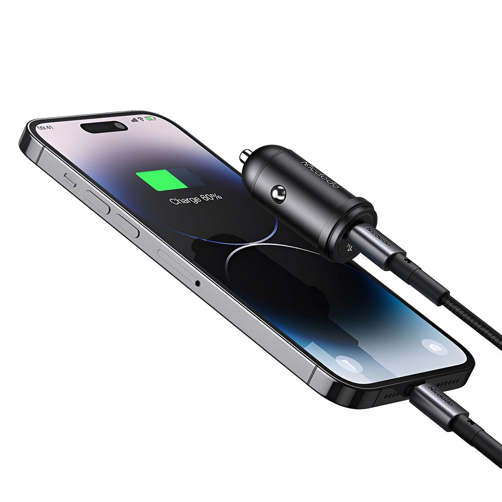 Mcdodo CC-7495 USB-C Kábeles Autós Töltő, 45W, 3A, 1 x USB-C, Fekete