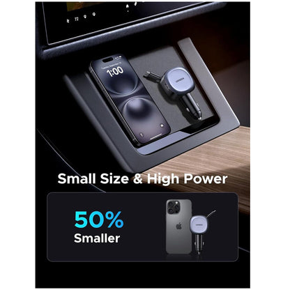 Autós töltő USB-C kábellel UGREEN EC601, 75W, 3A, 1 x USB-A - 1 x USB-C, Szürke