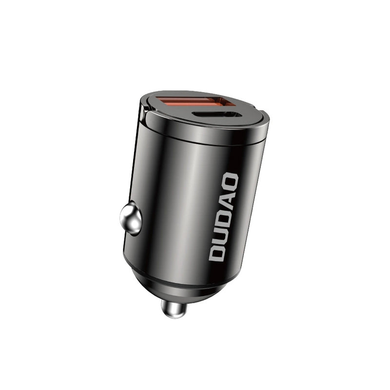 Dudao R3MAX autós töltő, 48W, 3A, 1 x USB-A - 1 x USB-C, Fekete