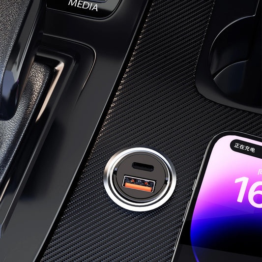 Dudao R3MAX autós töltő, 48W, 3A, 1 x USB-A - 1 x USB-C, Fekete