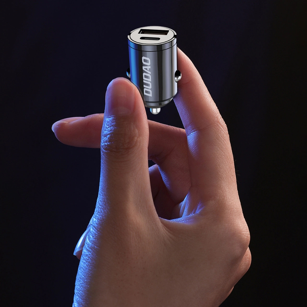 Dudao R3MAX autós töltő, 48W, 3A, 1 x USB-A - 1 x USB-C, Fekete