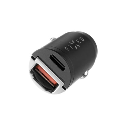 Fixed autós töltő, 30W, 3A, 1 x USB-A - 1 x USB-C, Fekete