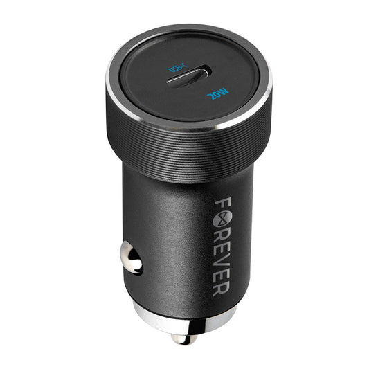 Forever CC-06 autós töltő, 20W, 3A, 1 x USB-C, Fekete