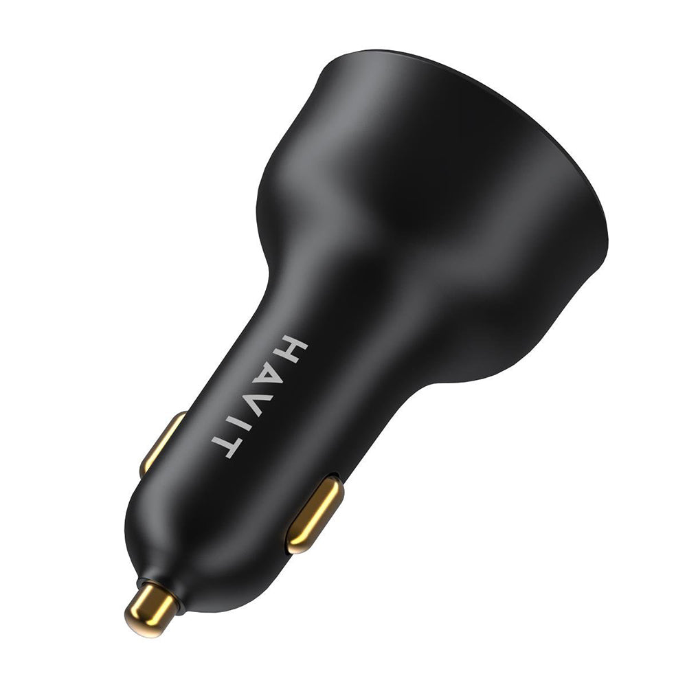 HAVIT CC100W Display autós töltő, 100W, 5A, 1 x USB-A - 1 x USB-C, Fekete