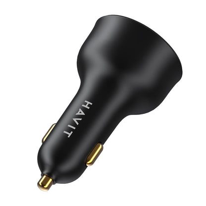 HAVIT CC100W Display autós töltő, 100W, 5A, 1 x USB-A - 1 x USB-C, Fekete