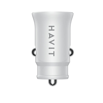 HAVIT CC2022 autós töltő, 20W, 3A, 1 x USB-A - 1 x USB-C, Fehér