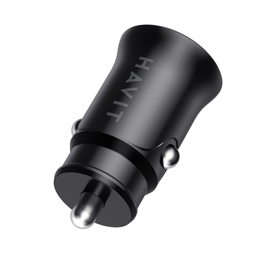 HAVIT CC2022 Autós töltő, 20W, 3A, 1 x USB-A - 1 x USB-C, Fekete