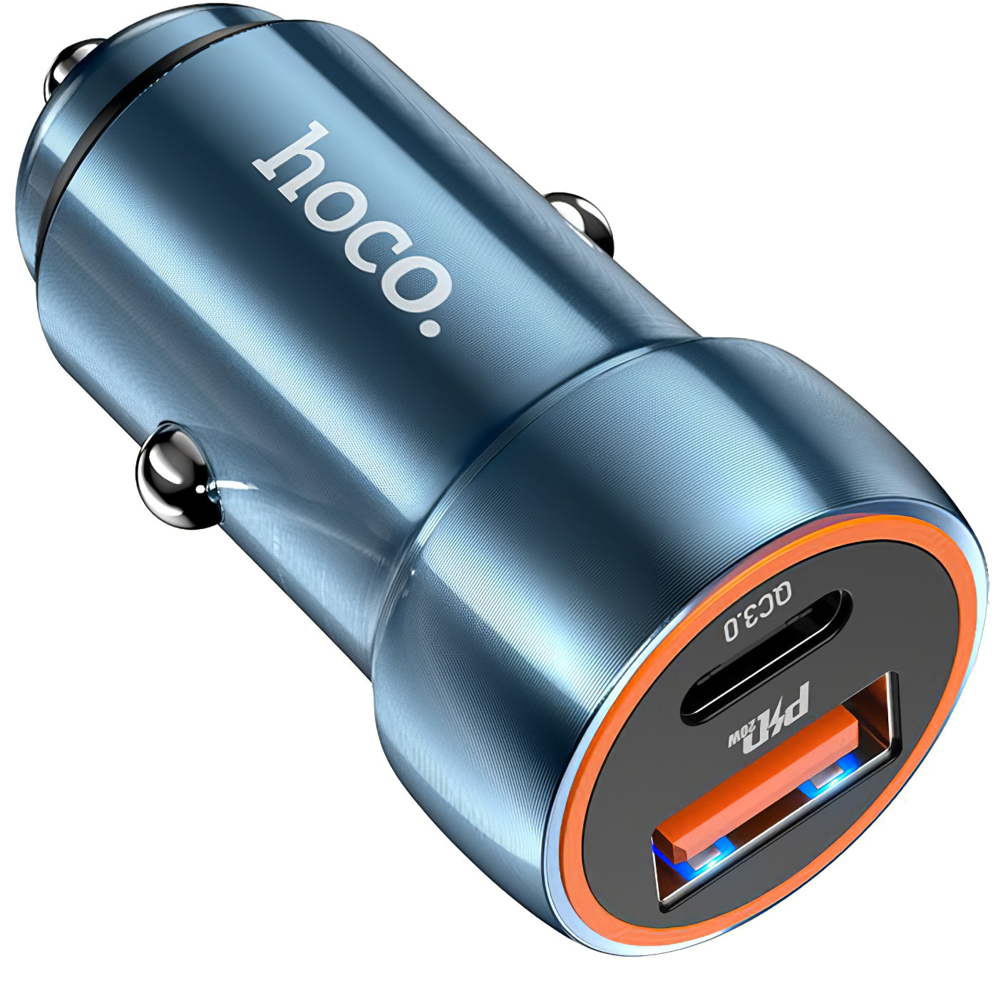 HOCO Z46A Autós Töltő, 20W, 3A, 1 x USB-A - 1 x USB-C, Kék