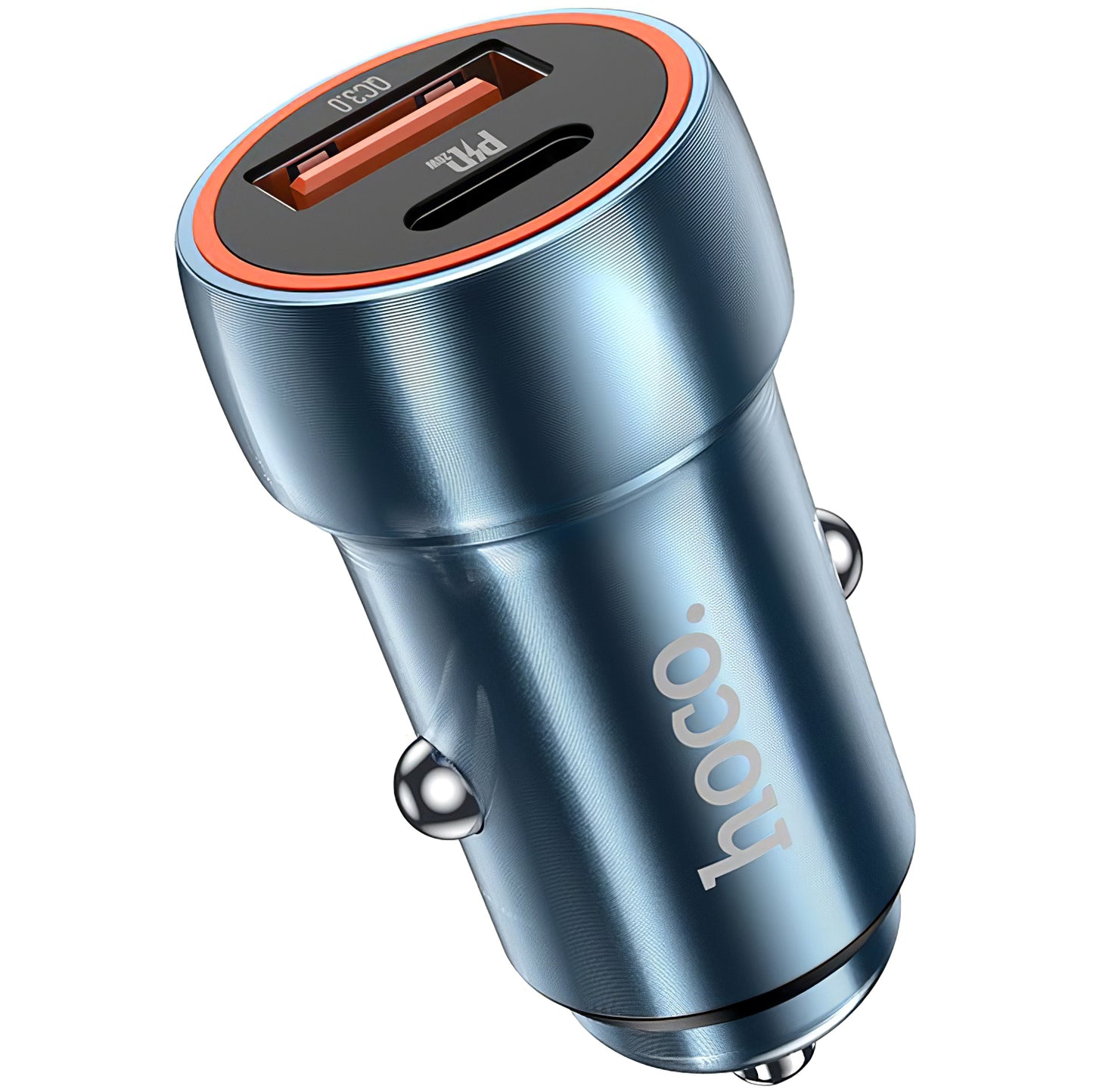HOCO Z46A Autós Töltő, 20W, 3A, 1 x USB-A - 1 x USB-C, Kék