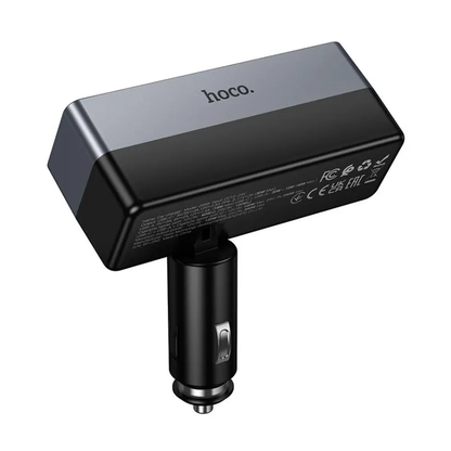 HOCO Z65B autós töltő, 240W, 1 x USB-A - 1 x USB-C - 2 x szivargyújtó elosztó, fekete