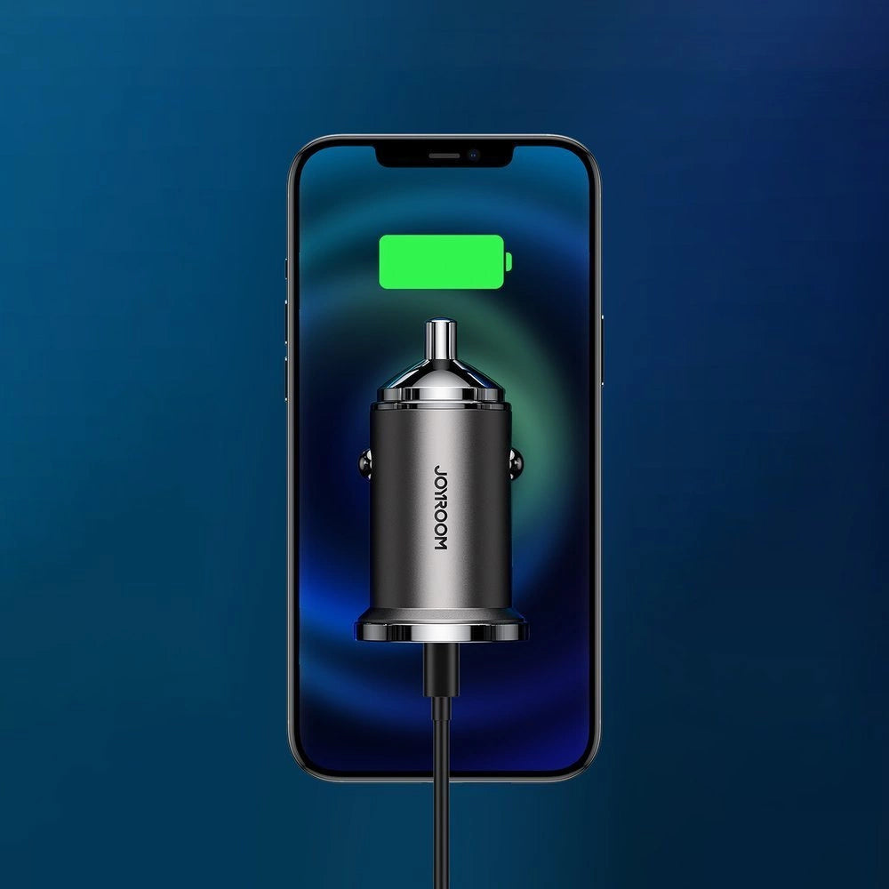 Joyroom C-A35 autós töltő, 45W, 5A, 1 x USB-A - 1 x USB-C, szürke