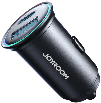 Joyroom JR-CCN04 autós töltő, 60W, 3A, 1 x USB-A - 1 x USB-C, Fekete