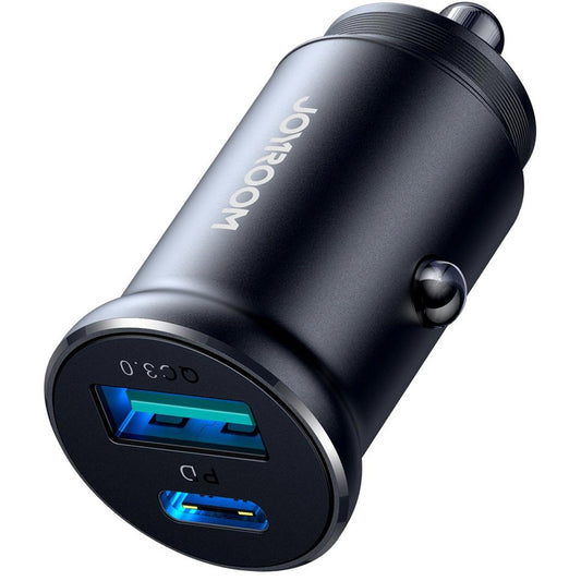Joyroom JR-CCN05 autós töltő, 30W, 3A, 1 x USB-A - 1 x USB-C, Fekete