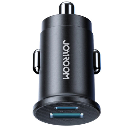 Joyroom JR-CCN16 Mini autós töltő, 12W, 2.4A, 1 x USB-A - 1 x USB-C, Fekete
