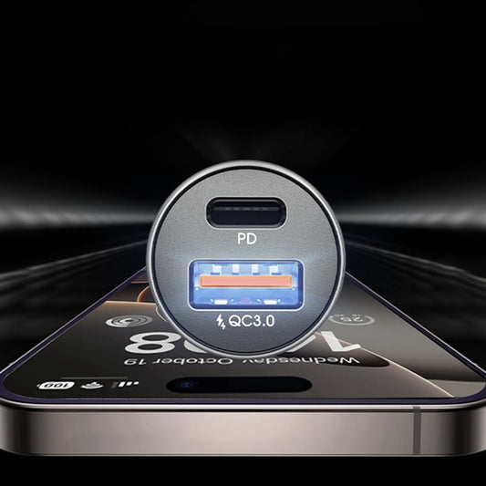 Lisen Autós Töltő, 36W, 3A, 1 x USB-A - 1 x USB-C, 2 darabos készlet, Fekete YL0223080038