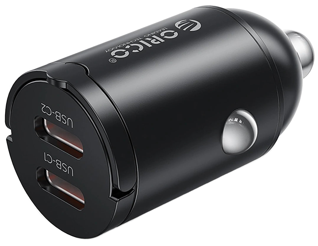 Orico MiniRing Car Charger, 30W, 3A, 2 x USB-C, Black