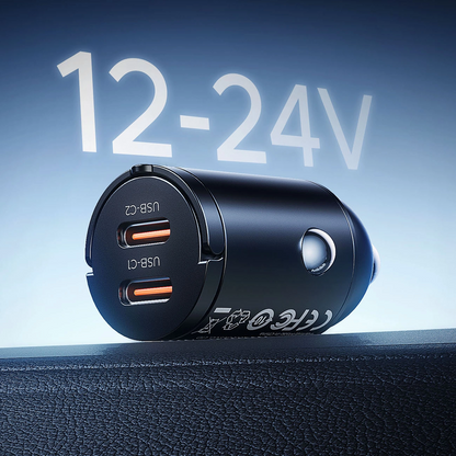 Orico MiniRing Car Charger, 30W, 3A, 2 x USB-C, Black