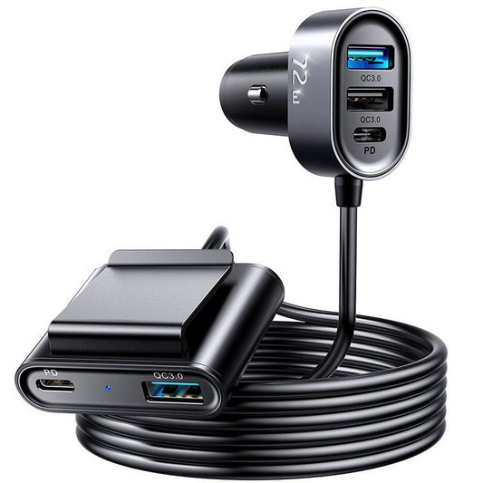 Joyroom JR-CL05 autós töltő, 72W, 3A, 2 x USB-C - 3 x USB-A, Fekete