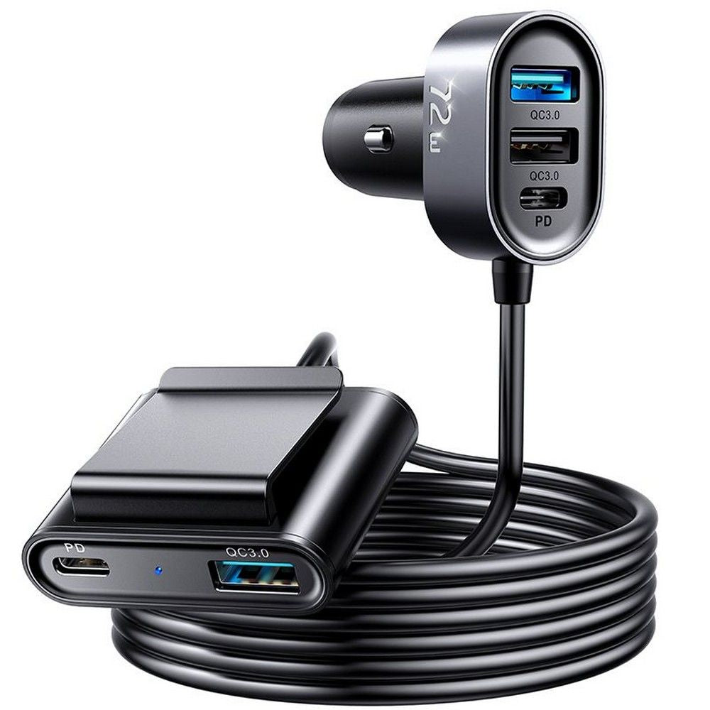 Joyroom JR-CL05 autós töltő, 72W, 3A, 2 x USB-C - 3 x USB-A, Fekete
