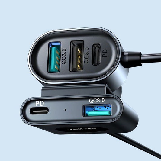 Joyroom JR-CL05 autós töltő, 72W, 3A, 2 x USB-C - 3 x USB-A, Fekete