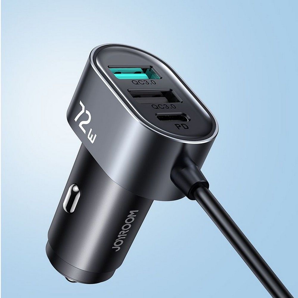 Joyroom JR-CL05 autós töltő, 72W, 3A, 2 x USB-C - 3 x USB-A, Fekete