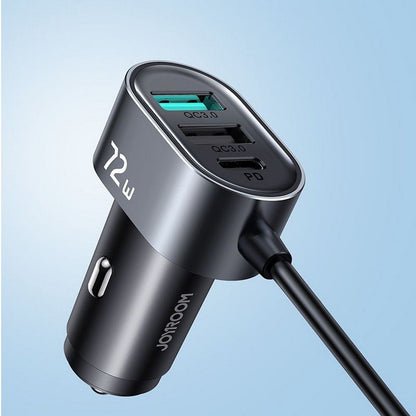 Joyroom JR-CL05 autós töltő, 72W, 3A, 2 x USB-C - 3 x USB-A, Fekete