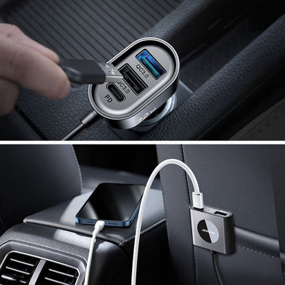 Joyroom JR-CL05 autós töltő, 72W, 3A, 2 x USB-C - 3 x USB-A, Fekete