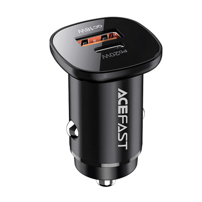 Acefast B1 autós töltő, 38W, 3A, 1 x USB-A - 1 x USB-C, Fekete
