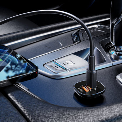 Acefast B1 autós töltő, 38W, 3A, 1 x USB-A - 1 x USB-C, Fekete