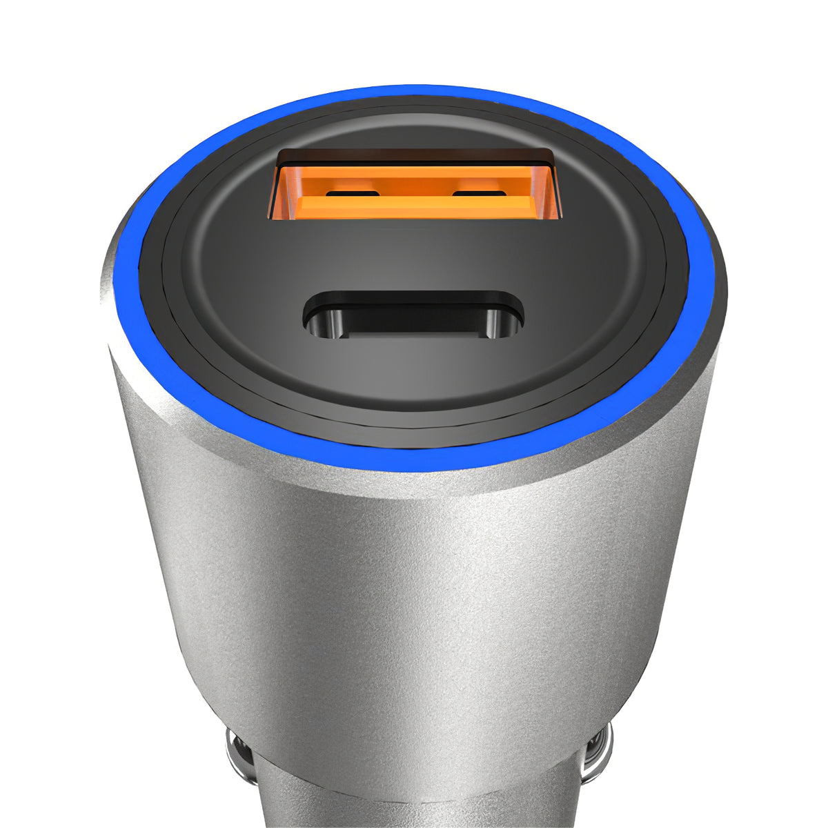 Dudao R4PQ USB autós töltő, 1 x USB - 1 x USB Type-C, 22,5 W, Gyors töltés - Power Delivery, Szürke