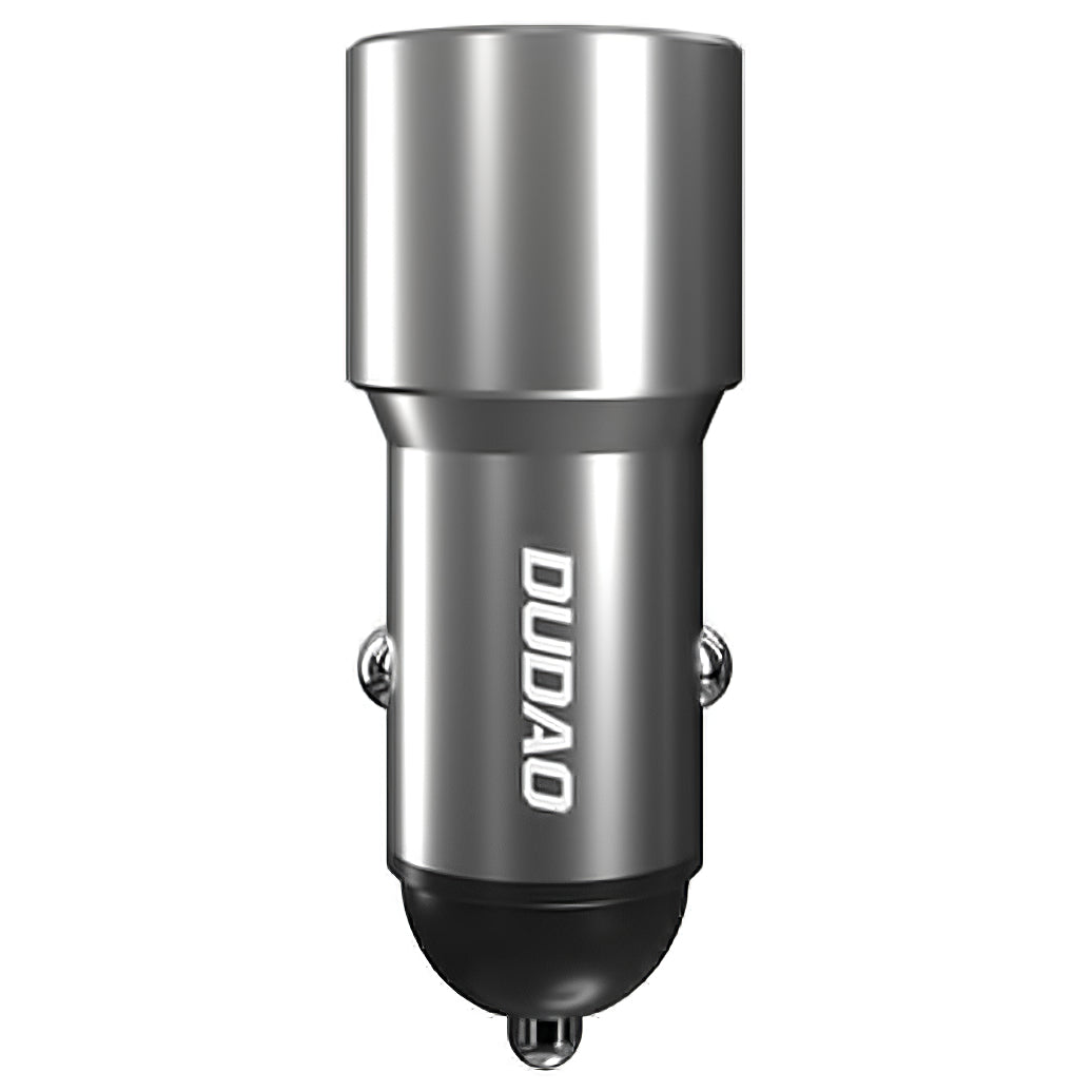 Dudao R4PQ USB autós töltő, 1 x USB - 1 x USB Type-C, 22,5 W, Gyors töltés - Power Delivery, Szürke