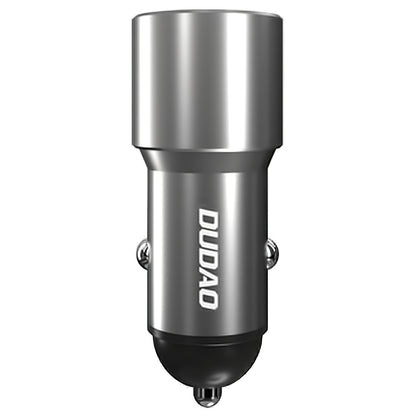 Dudao R4PQ USB autós töltő, 1 x USB - 1 x USB Type-C, 22,5 W, Gyors töltés - Power Delivery, Szürke