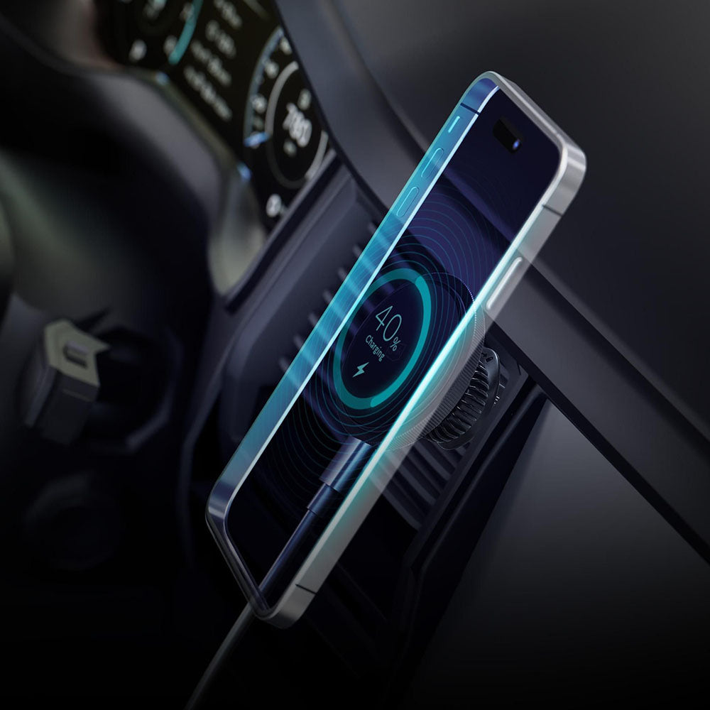 Vezeték nélküli autós töltő 3MK, 15W, 1.67A, Fekete