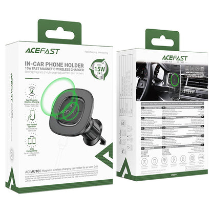 Wireless autós töltő Acefast D46, 15W, 1.67A, Fekete