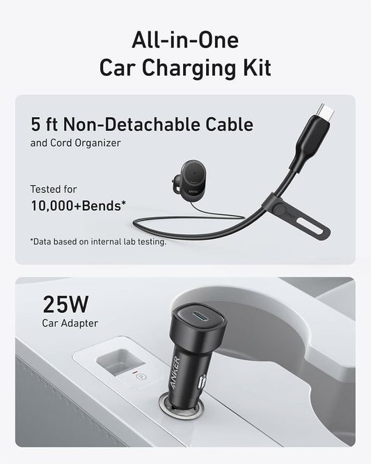 Anker MagGo vezeték nélküli autós töltő, 15W, 1.67A, Fekete B2932G11