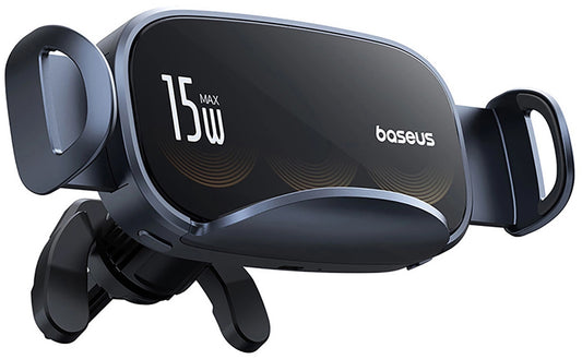 Baseus LightChaser vezeték nélküli autós töltő, 15W, 1.67A, Fekete C40355901111-00