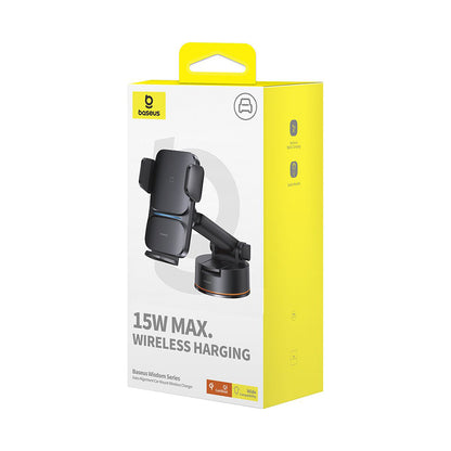 Baseus Wisdom Dash vezeték nélküli autós töltő, 15W, 1.67A, Fekete C40344901113-Z1