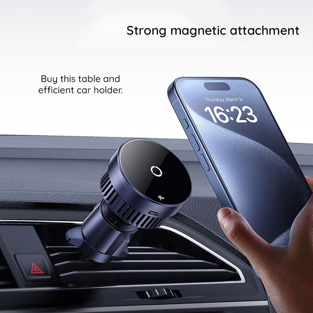 Baseus MagPro vezeték nélküli autós töltő, 15W, 1.67A, Fekete C40164100121-01