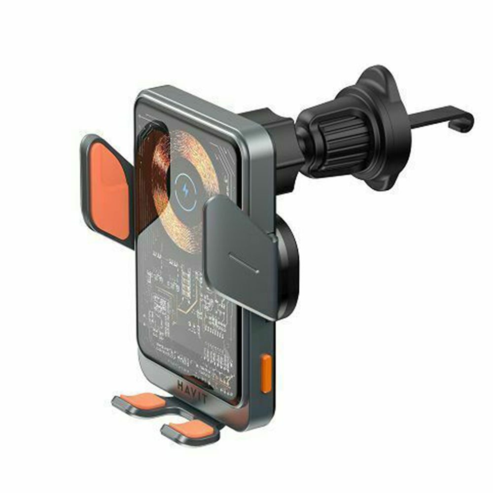 HAVIT W3033 Vezeték nélküli Autós Töltő, 15W, 1.67A, Fekete-Ezüst