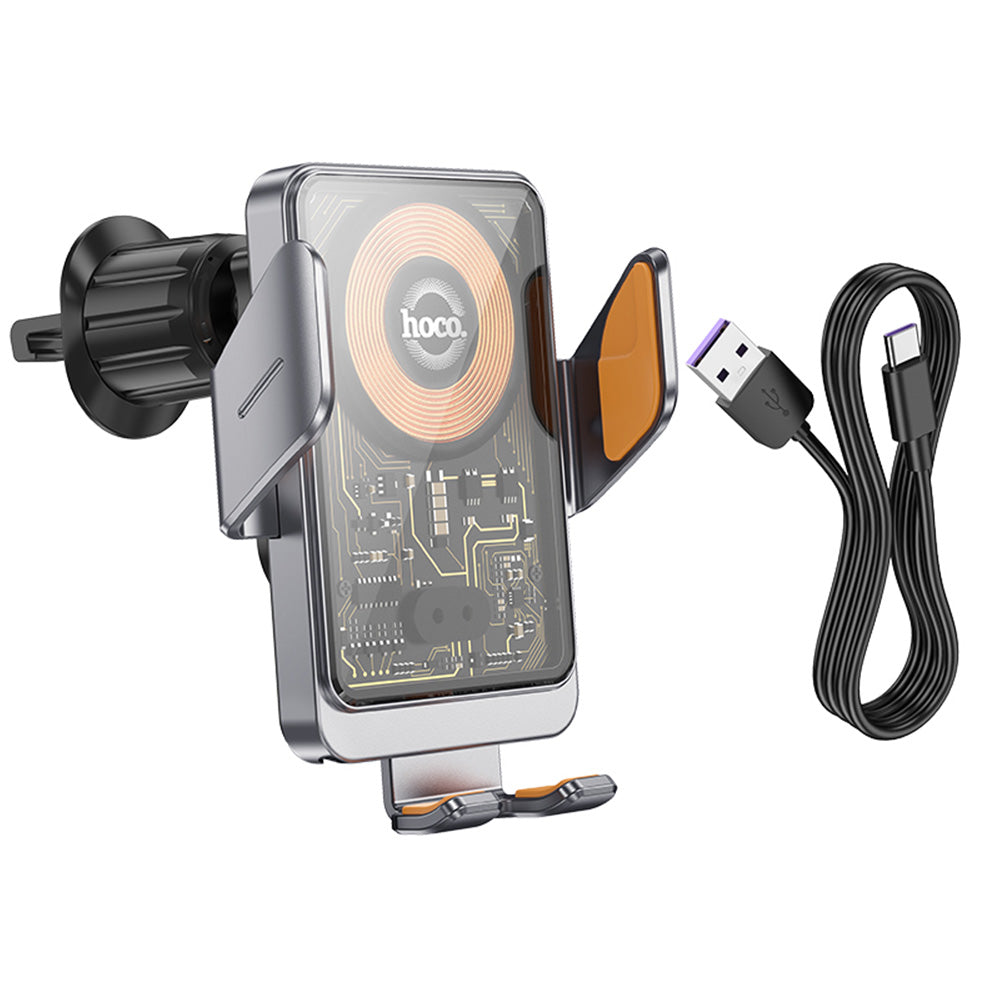 HOCO HW7 Vezeték nélküli Autós Töltő, 15W, 1.67A, Fekete