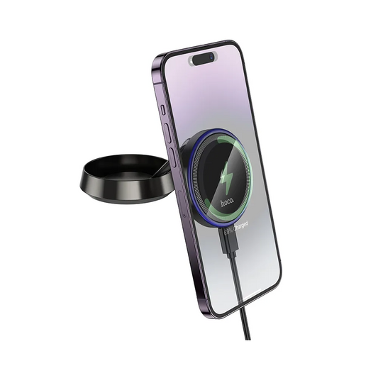 HOCO HW33 Vezeték nélküli Autós Töltő, 15W, 1.67A, Szürke