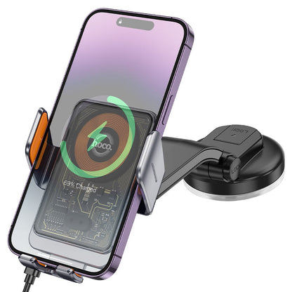 HOCO HW8 Vezeték nélküli Autós Töltő, 15W, 1.67A, Fekete