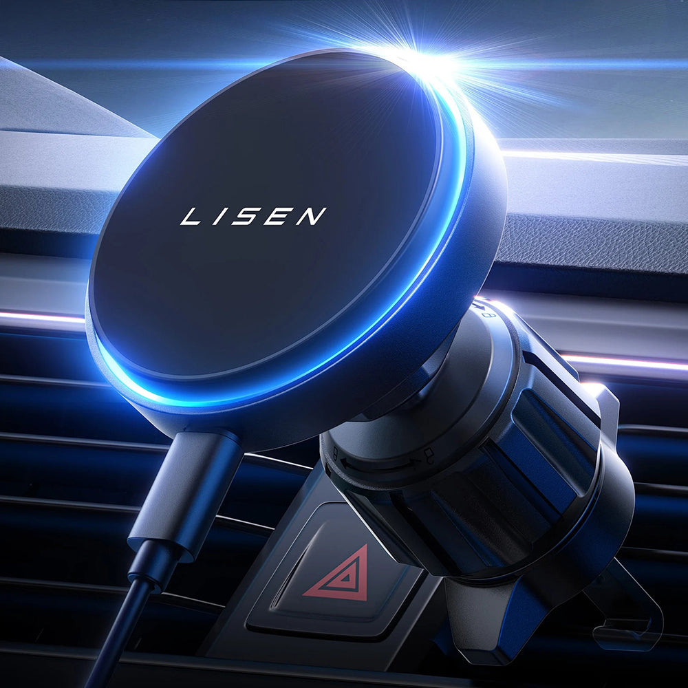 Lisen vezeték nélküli autós töltő, 15W, 1,67A, fekete YL0225070006