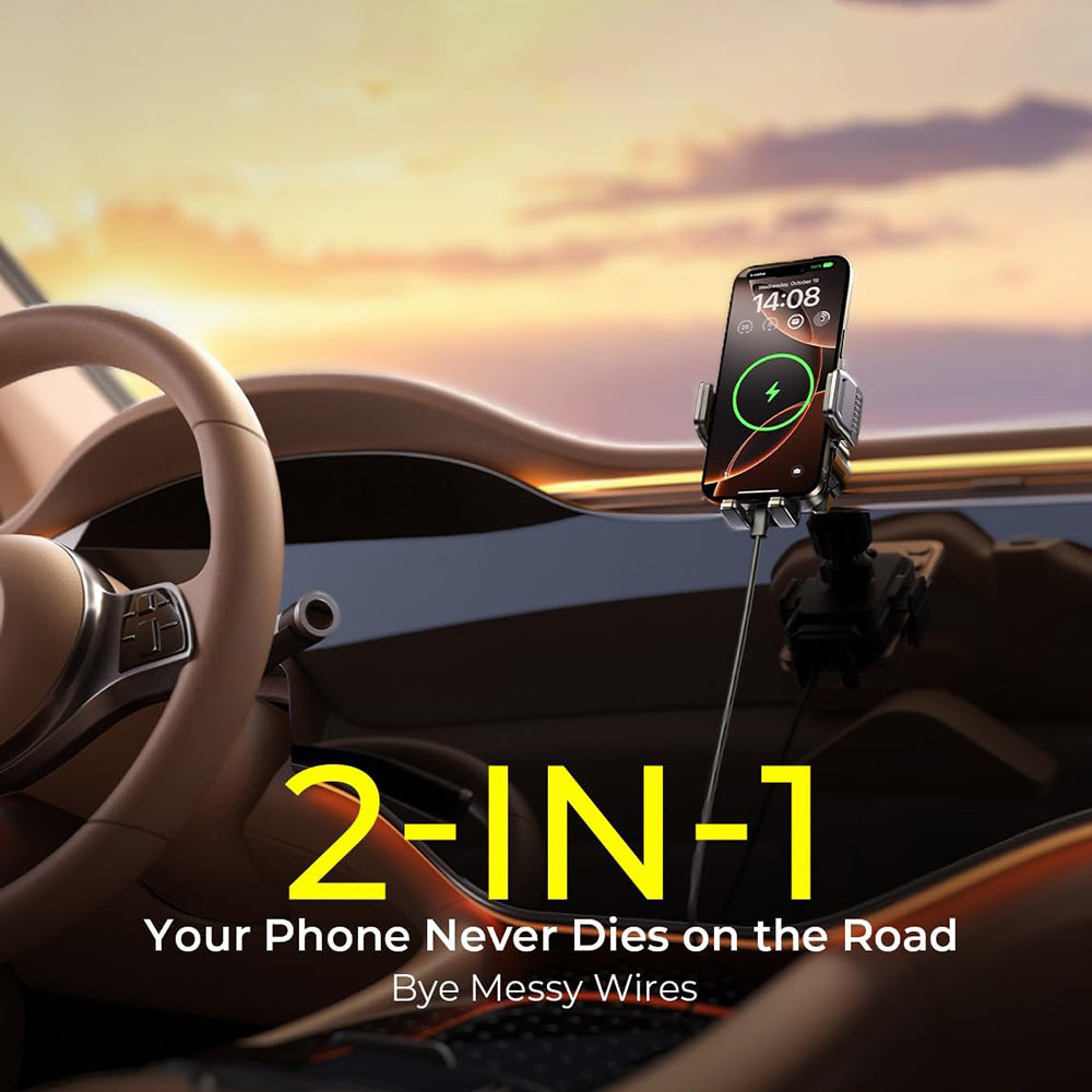 Lisen W605 Wireless Car Charger, 15W, 1.67A, Black YL0225030014