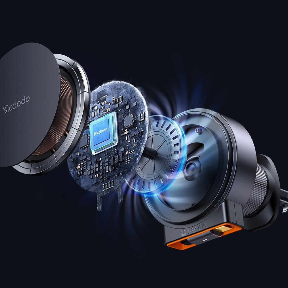 McDodo CH-0090 Vezeték nélküli Autós Töltő, 15W, 1.67A, Fekete
