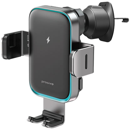 Proove Triple Clamp Pro vezeték nélküli autós töltő, 15W, 1.67A, szürke WHTP15010004
