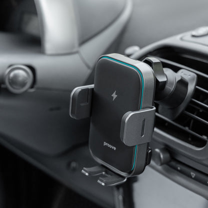 Proove Triple Clamp Pro vezeték nélküli autós töltő, 15W, 1.67A, szürke WHTP15010004